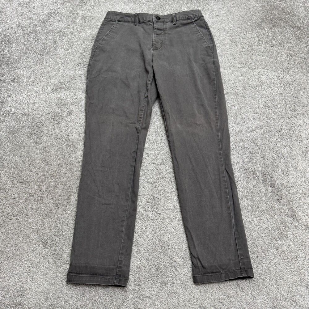 ASOS Button Fly Chino Trousers Mens W28 L30 Dark Gray Cotton Stretch Slim Fit